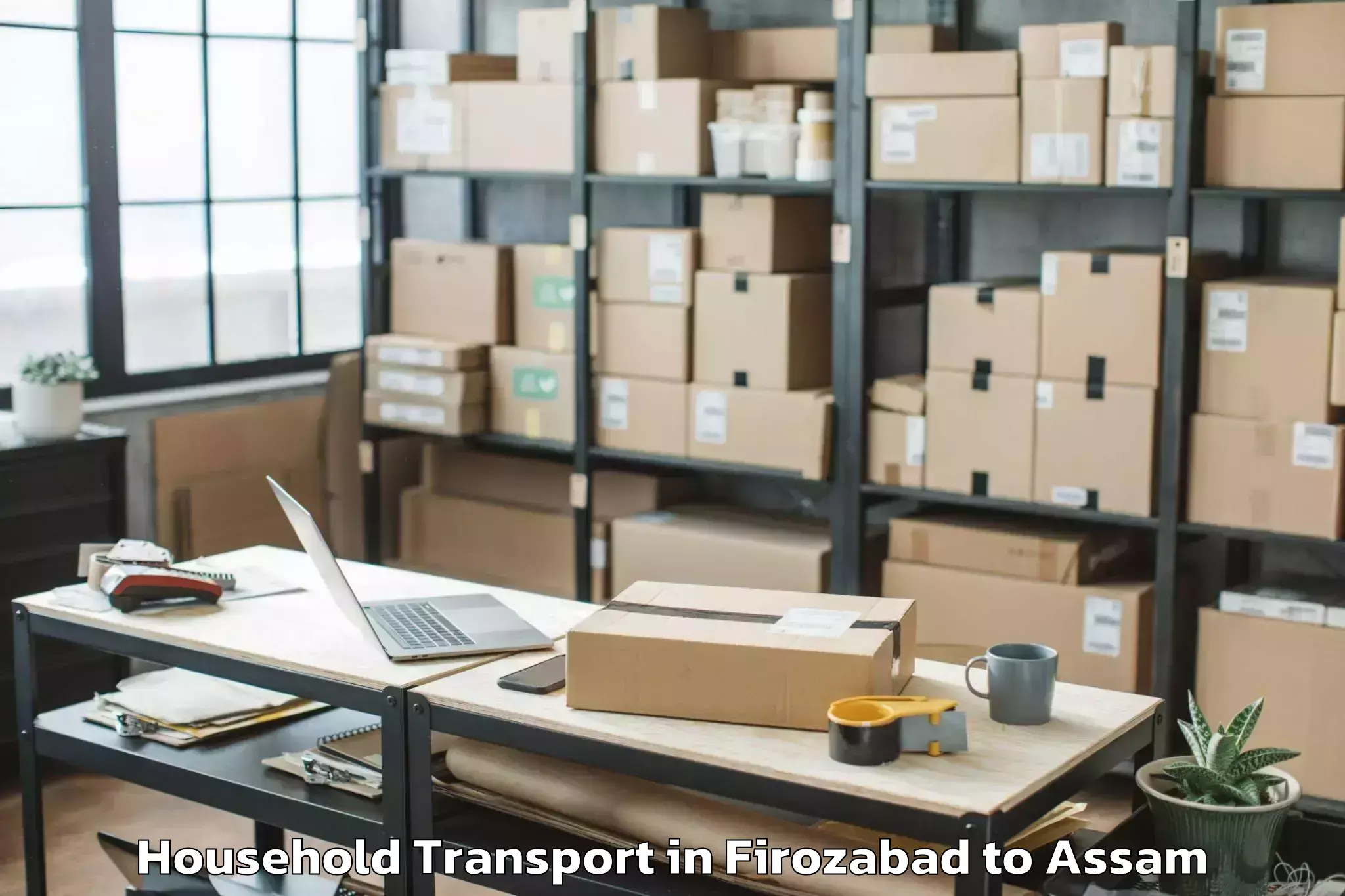 Trusted Firozabad to Bihpuriagaon Household Transport